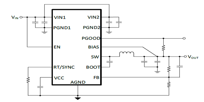 3.5V-40V输入，6A，高效同步降压型DCDC变换器